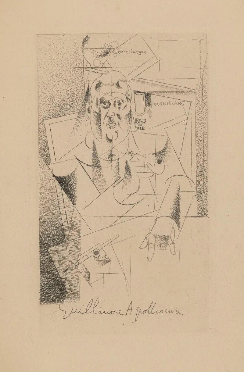 00e Portrait De Guillaume Apollinaire Wall Art by Louis Marcoussis - High-Resolution Digital Print