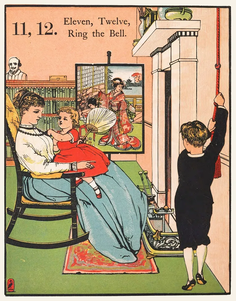 1 2 Buckle My Shoe Pl 4 Wall Art by Walter Crane - High-Resolution Digital Print