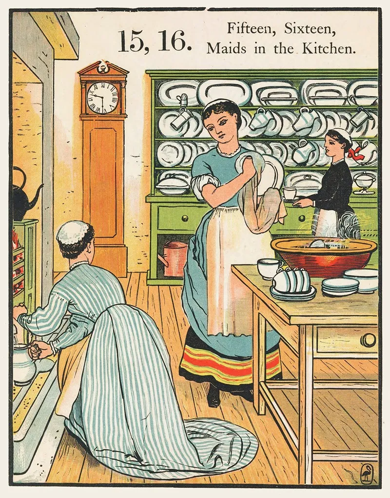 1 2 Buckle My Shoe Pl 6 Wall Art by Walter Crane - High-Resolution Digital Print