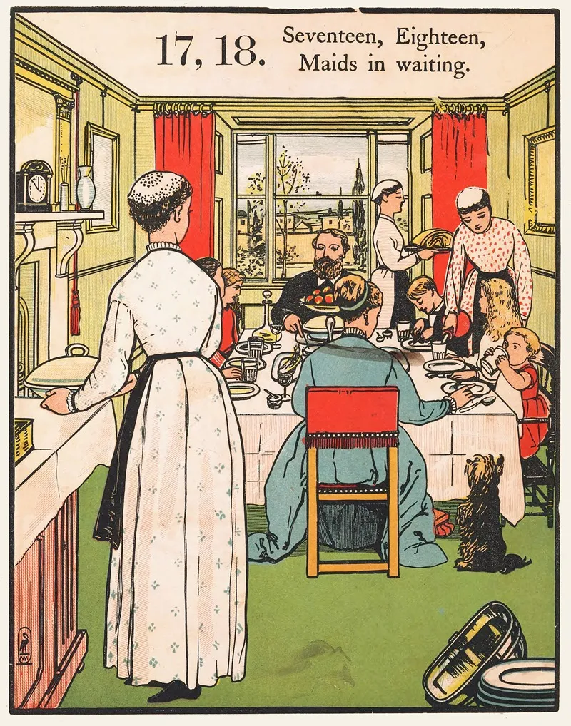 1 2 Buckle My Shoe Pl 7 Wall Art by Walter Crane - High-Resolution Digital Print