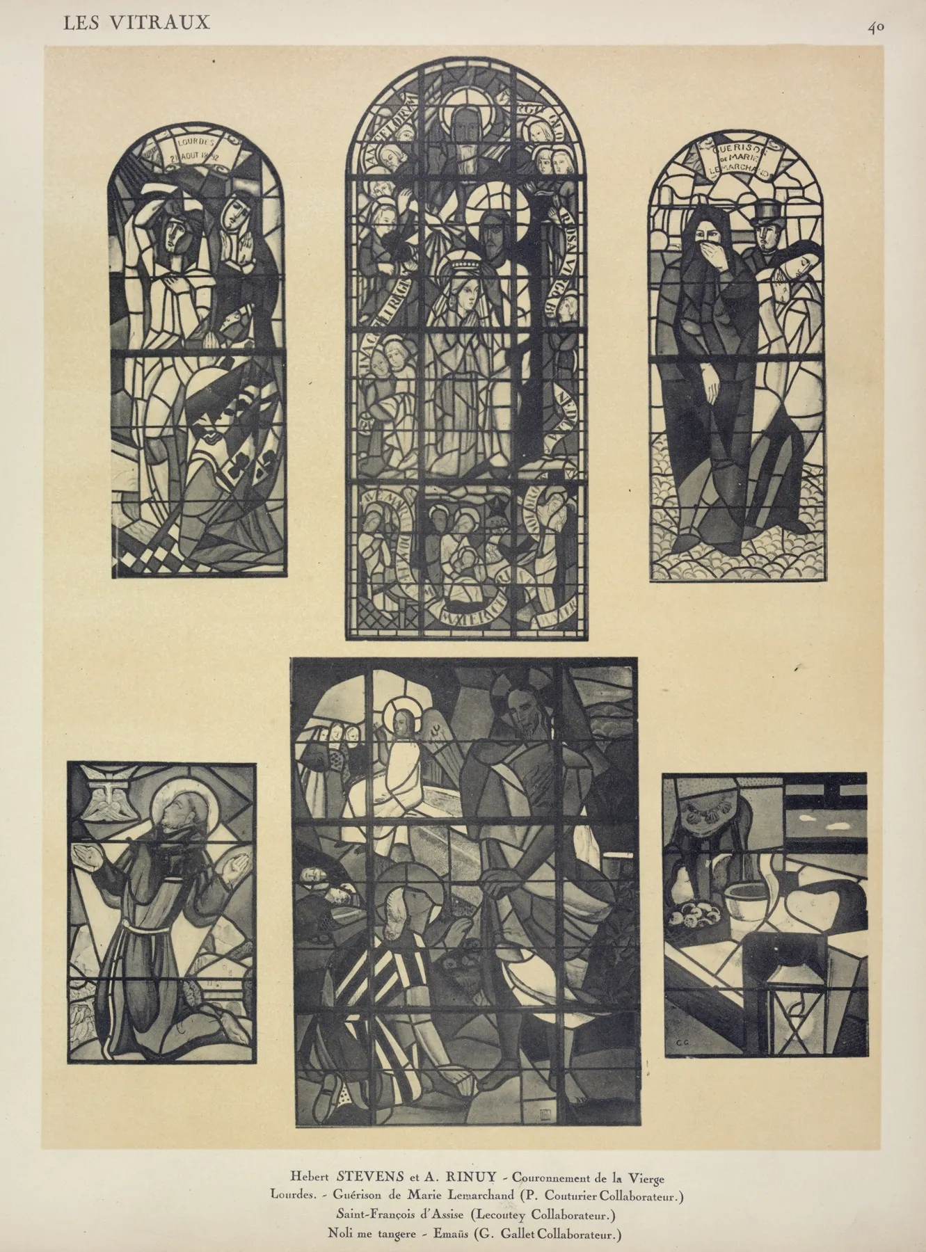 1 Lourdes 2 Couronnement De La Vierge 3 Guerison De Marie Lemarchand 4 Saint Francois D Assise Wall Art by Jacques Gruber - High-Resolution Digital Print