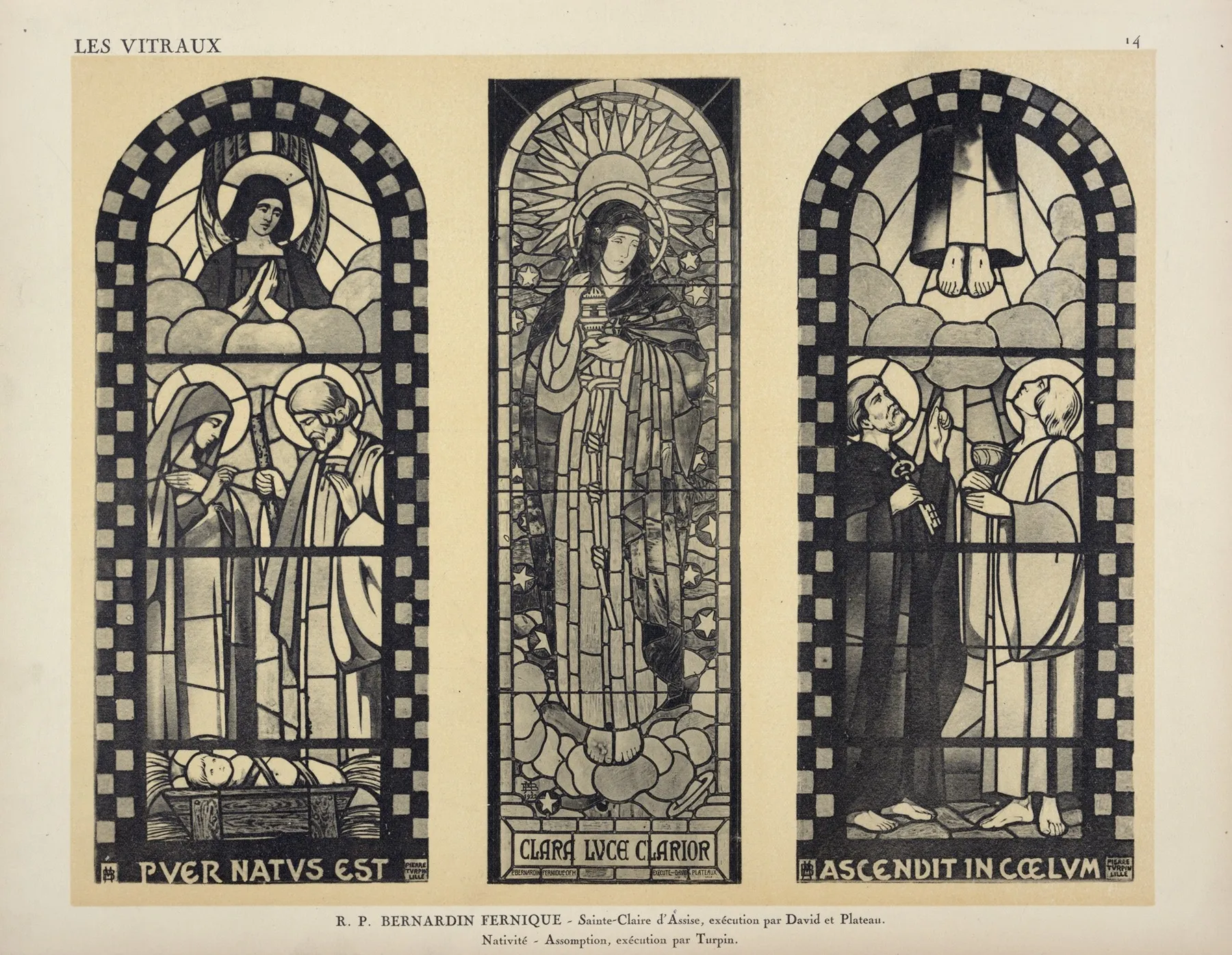 1 Sainte Claire Dassise Execute Par David Et Plateaux Au Pavillon Du Vitrail 2 Nativite 3 Ascension Executes Par Turpin Wall Art by Jacques Gruber - High-Resolution Digital Print
