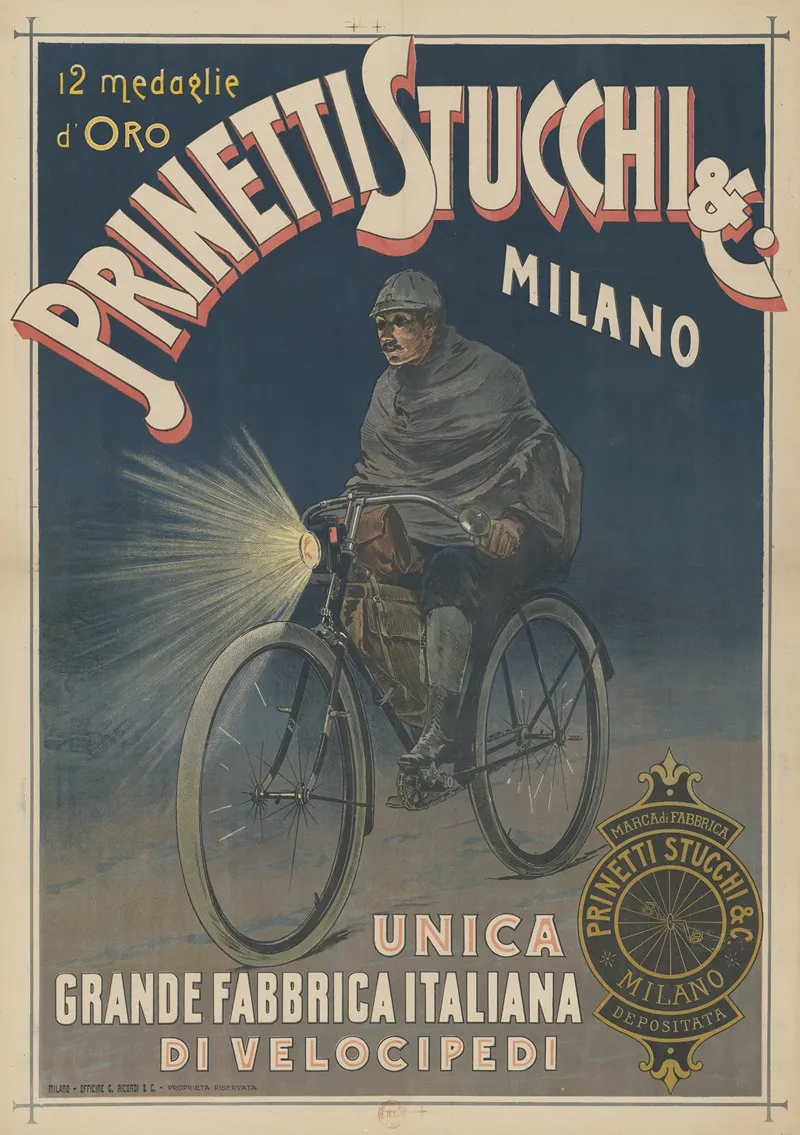 12 Medaglie Doro Prinetti Stucchi C Milano Unica Grande Fabbrica Italiana Di Velocipedi Wall Art by Anonymous - High-Resolution Digital Print