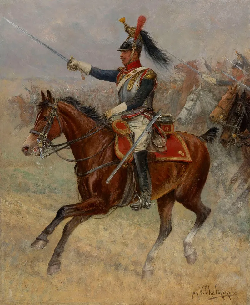 14th Cuirassier Regiment Wall Art by Jan Chełmiński - High-Resolution Digital Print