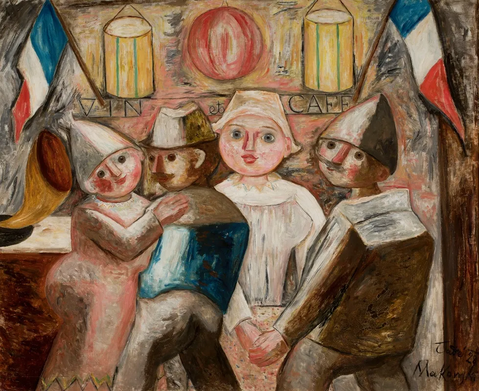 14th February In A Village Wall Art by Tadeusz Makowski - High-Resolution Digital Print