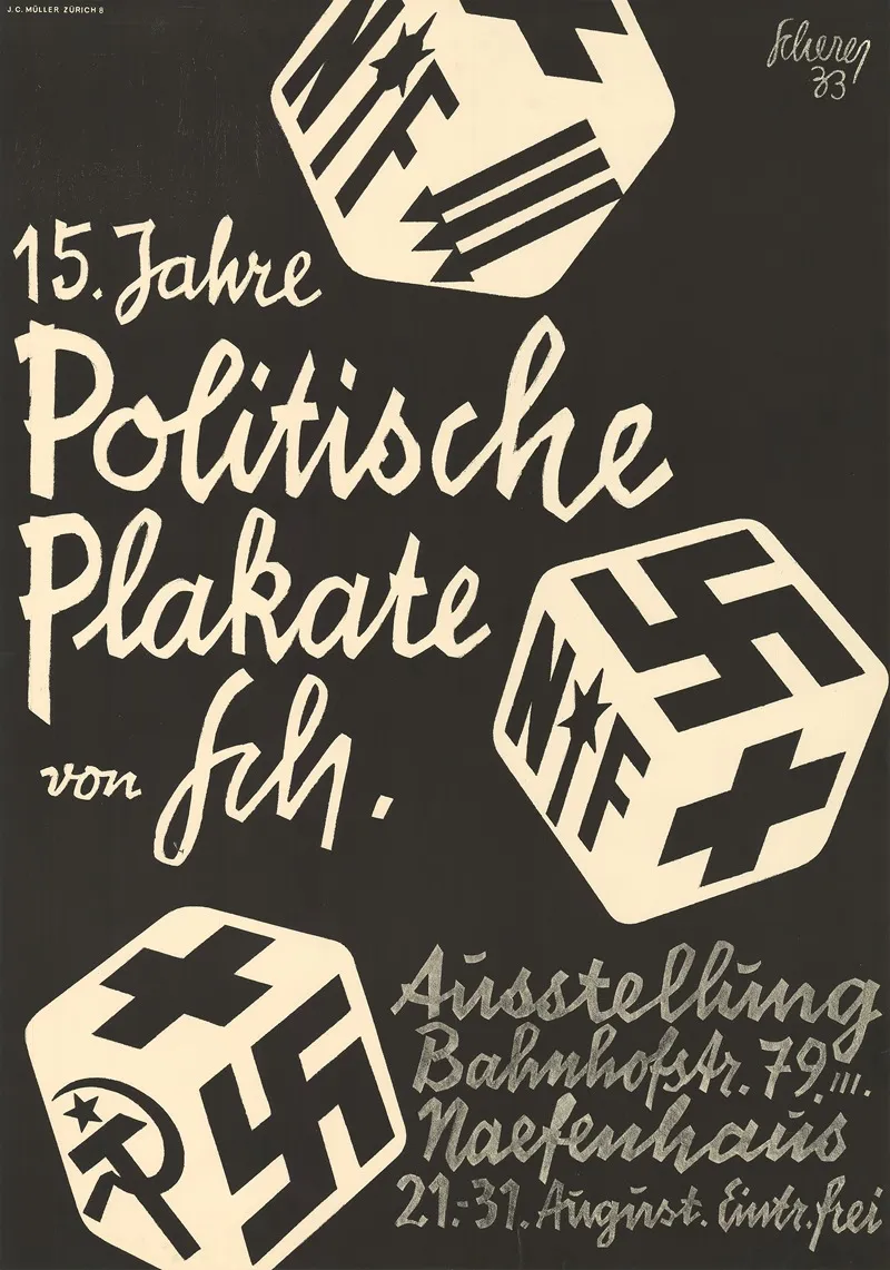 15 Jahre Politische Plakate Von Sch Ausstellung Bahnhofstrasse 79 Naefenhaus Wall Art by Carl Scherer - High-Resolution Digital Print