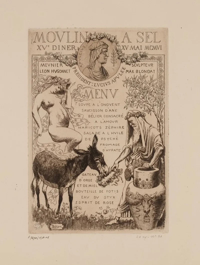 15e Diner Du Moulin A Sel Le 15 Mai 1906 Sous La Presidence De Lucius Apulee