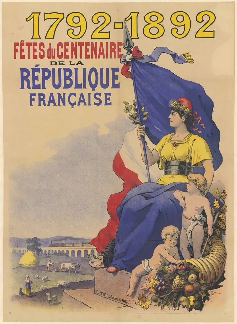 1792 1892 Fetes Du Centenaire De La Republique Francaise Wall Art by Eugène Pichot - High-Resolution Digital Print