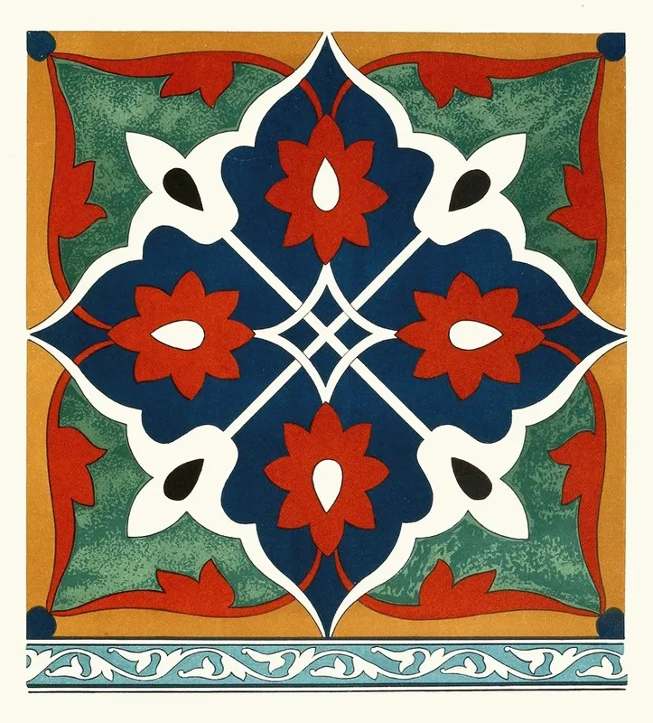 18 Plates Of Ornamental Tiles From The Afghan Boundary Commission Pl 08