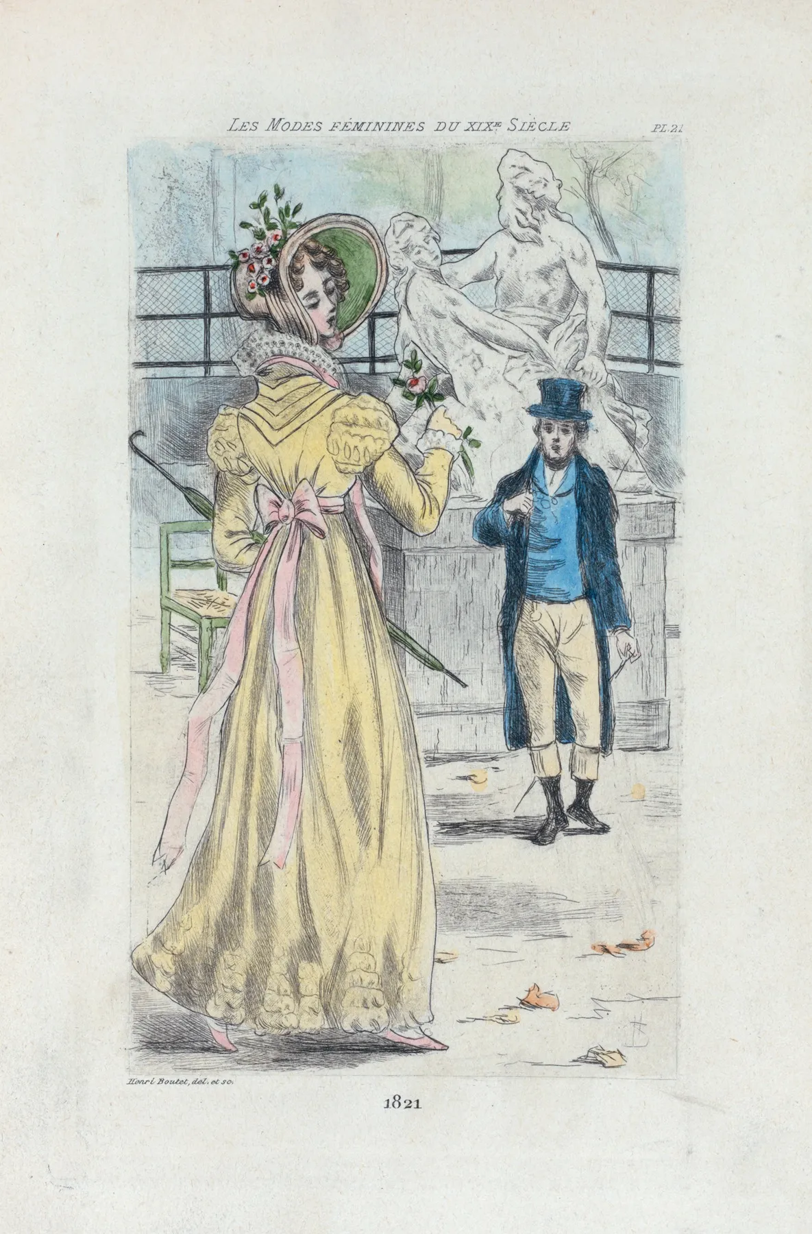 1821 Womens Fashion In Nineteenth Century Paris Wall Art by Henri Boutet - High-Resolution Digital Print