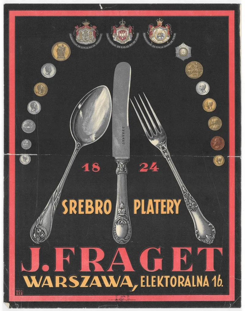 1824 Srebro Platery J Fraget Warszawa Wall Art by Władysław Główczewski - High-Resolution Digital Print