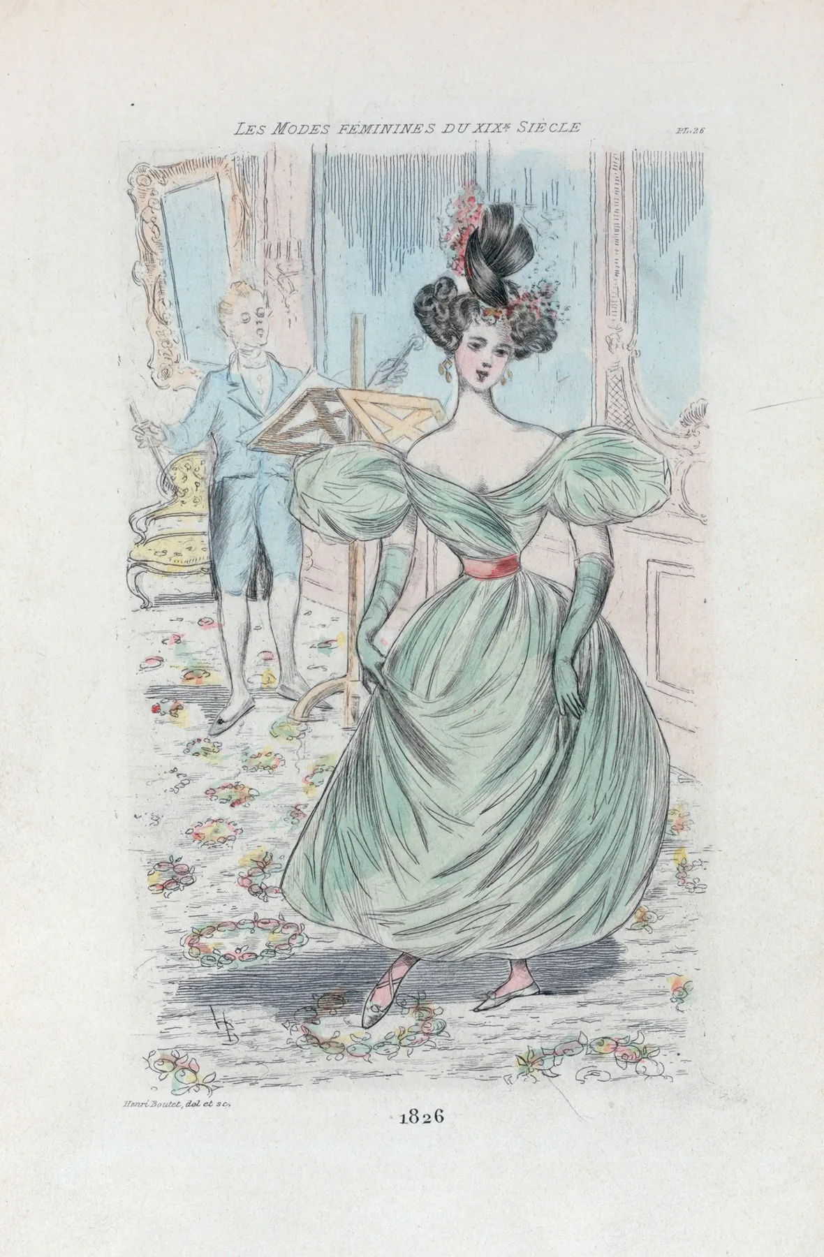 1826 Womens Fashion In Nineteenth Century Paris Wall Art by Henri Boutet - High-Resolution Digital Print