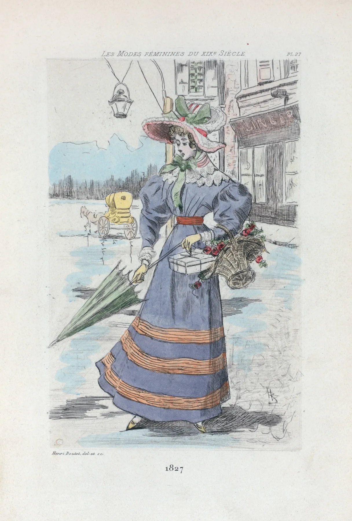 1827 Womens Fashion In Nineteenth Century Paris Wall Art by Henri Boutet - High-Resolution Digital Print