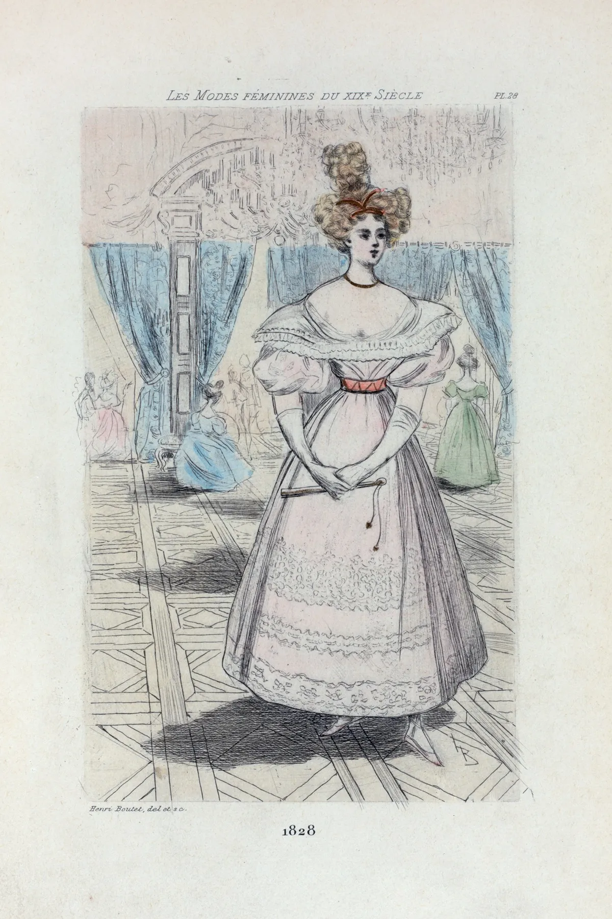 1828 Womens Fashion In Nineteenth Century Paris Wall Art by Henri Boutet - High-Resolution Digital Print