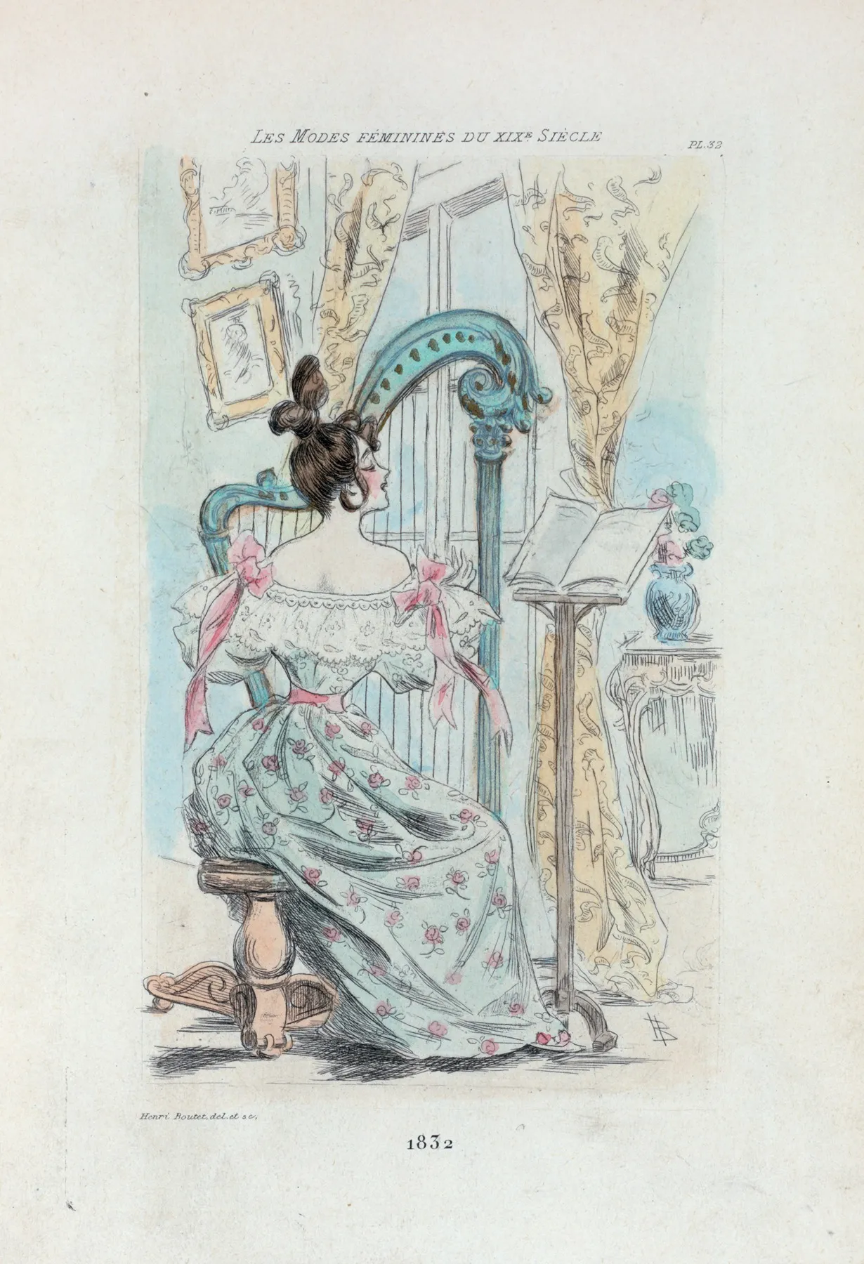 1832 Womens Fashion In Nineteenth Century Paris Wall Art by Henri Boutet - High-Resolution Digital Print