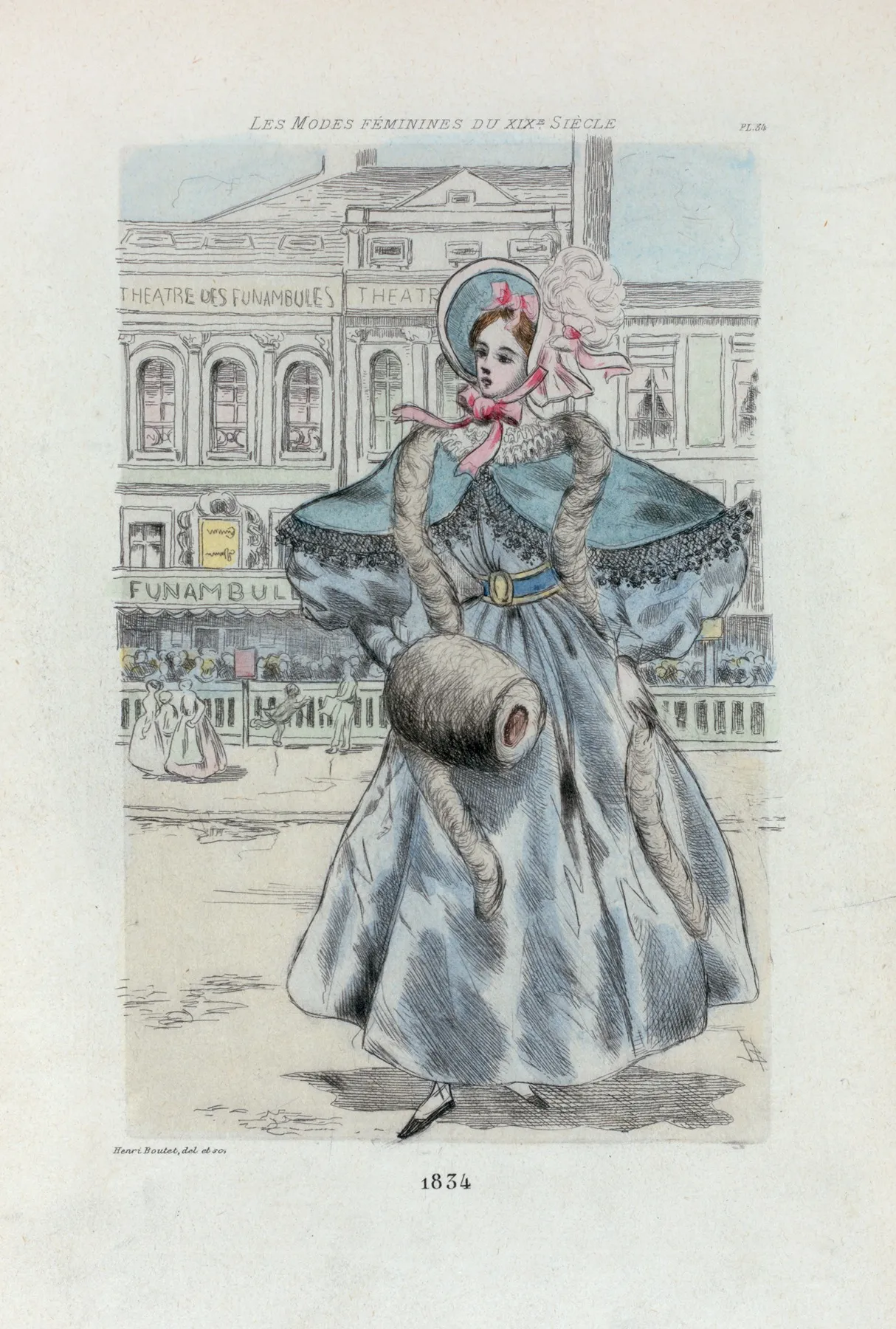 1834 Womens Fashion In Nineteenth Century Paris Wall Art by Henri Boutet - High-Resolution Digital Print