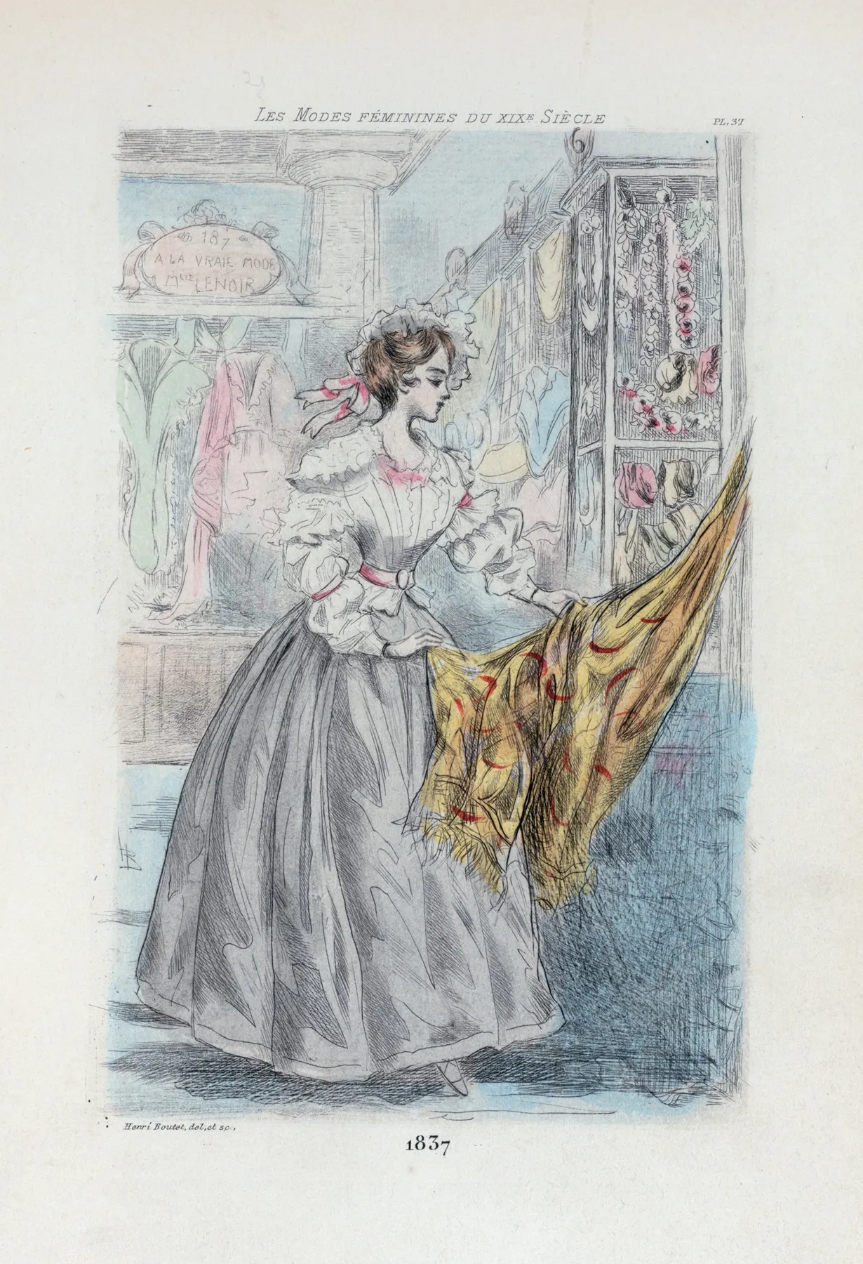 1837 Womens Fashion In Nineteenth Century Paris Wall Art by Henri Boutet - High-Resolution Digital Print