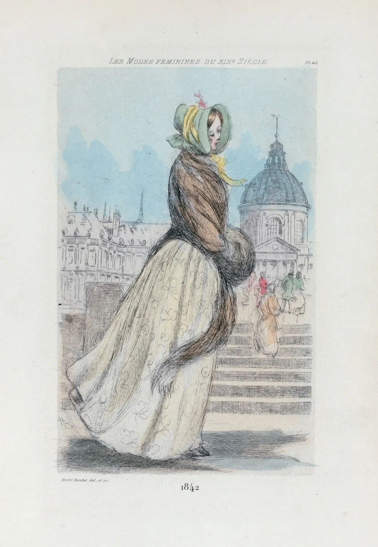 1842 Womens Fashion In Nineteenth Century Paris Wall Art by Henri Boutet - High-Resolution Digital Print