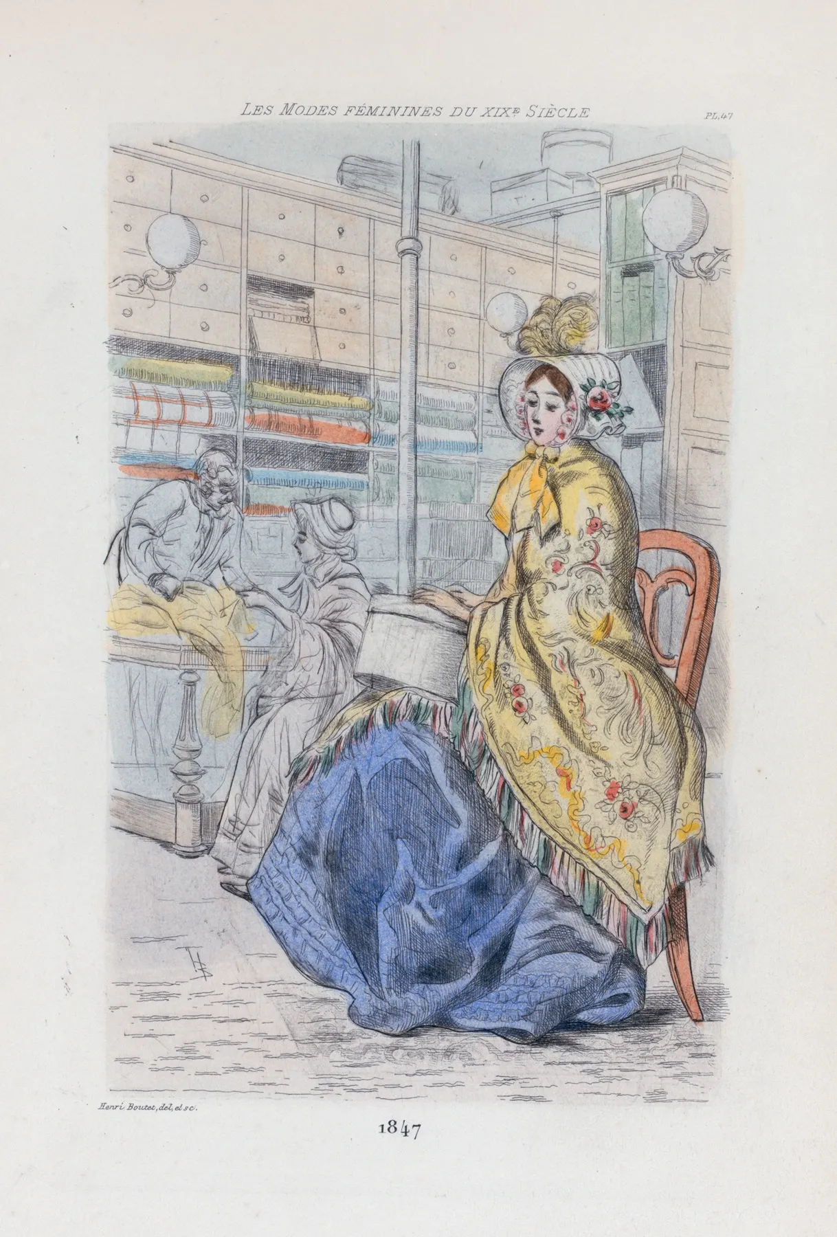 1847 Womens Fashion In Nineteenth Century Paris Wall Art by Henri Boutet - High-Resolution Digital Print