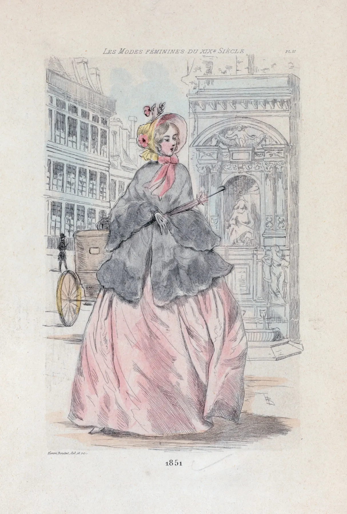1851 Womens Fashion In Nineteenth Century Paris Wall Art by Henri Boutet - High-Resolution Digital Print