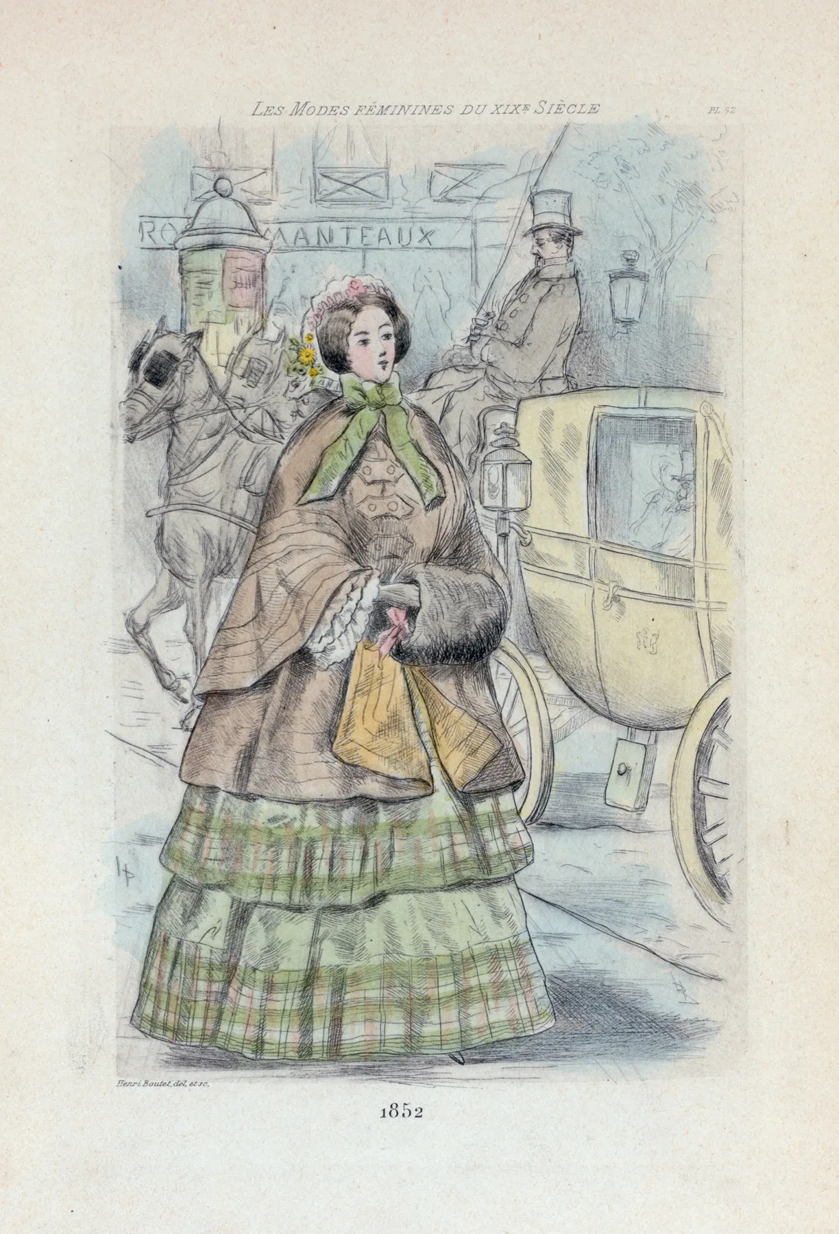 1852 Womens Fashion In Nineteenth Century Paris Wall Art by Henri Boutet - High-Resolution Digital Print