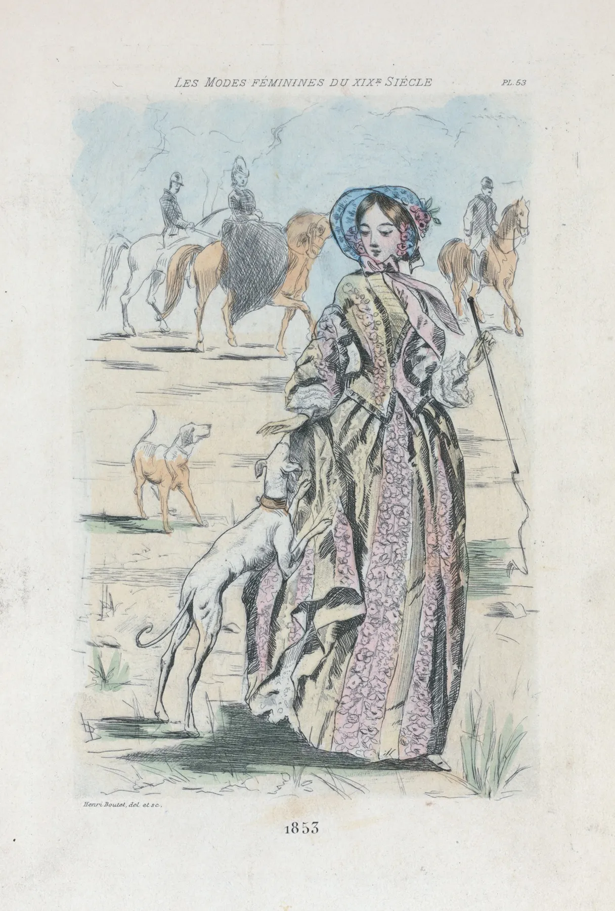 1853 Womens Fashion In Nineteenth Century Paris Wall Art by Henri Boutet - High-Resolution Digital Print