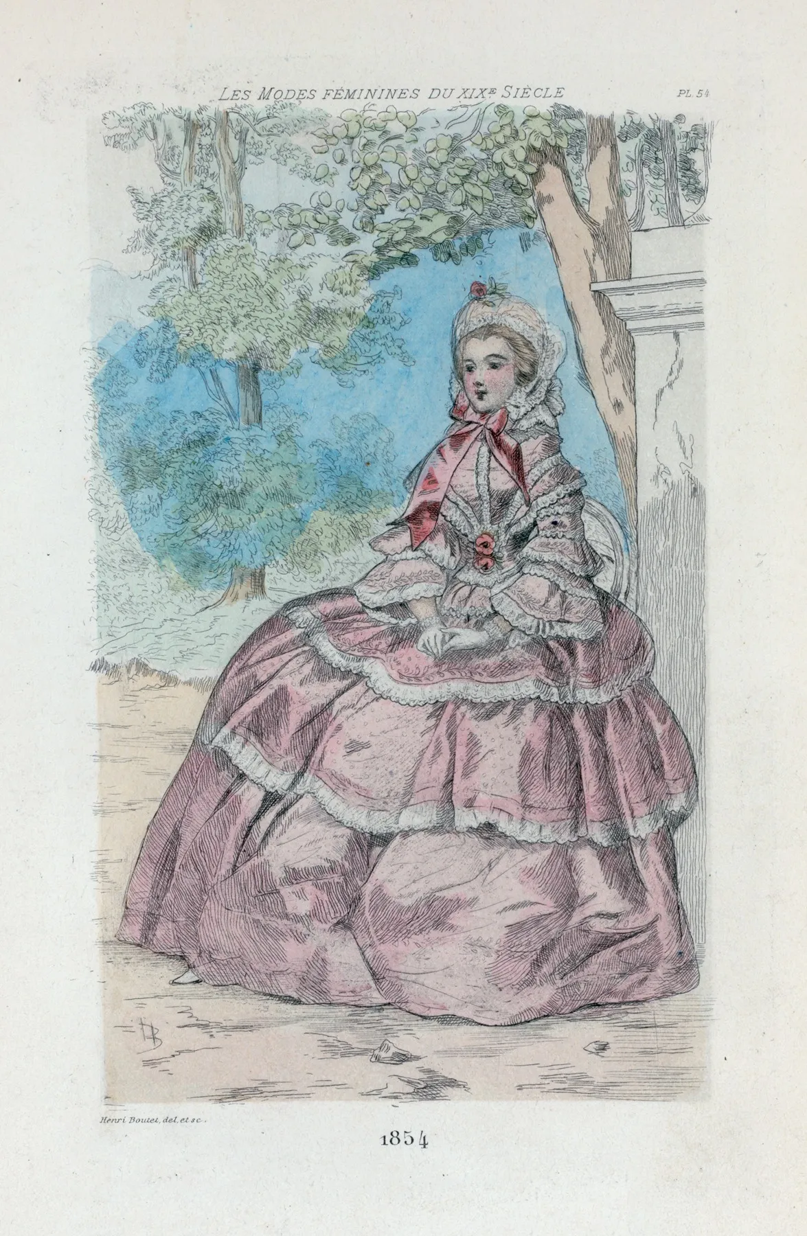 1854 Womens Fashion In Nineteenth Century Paris Wall Art by Henri Boutet - High-Resolution Digital Print