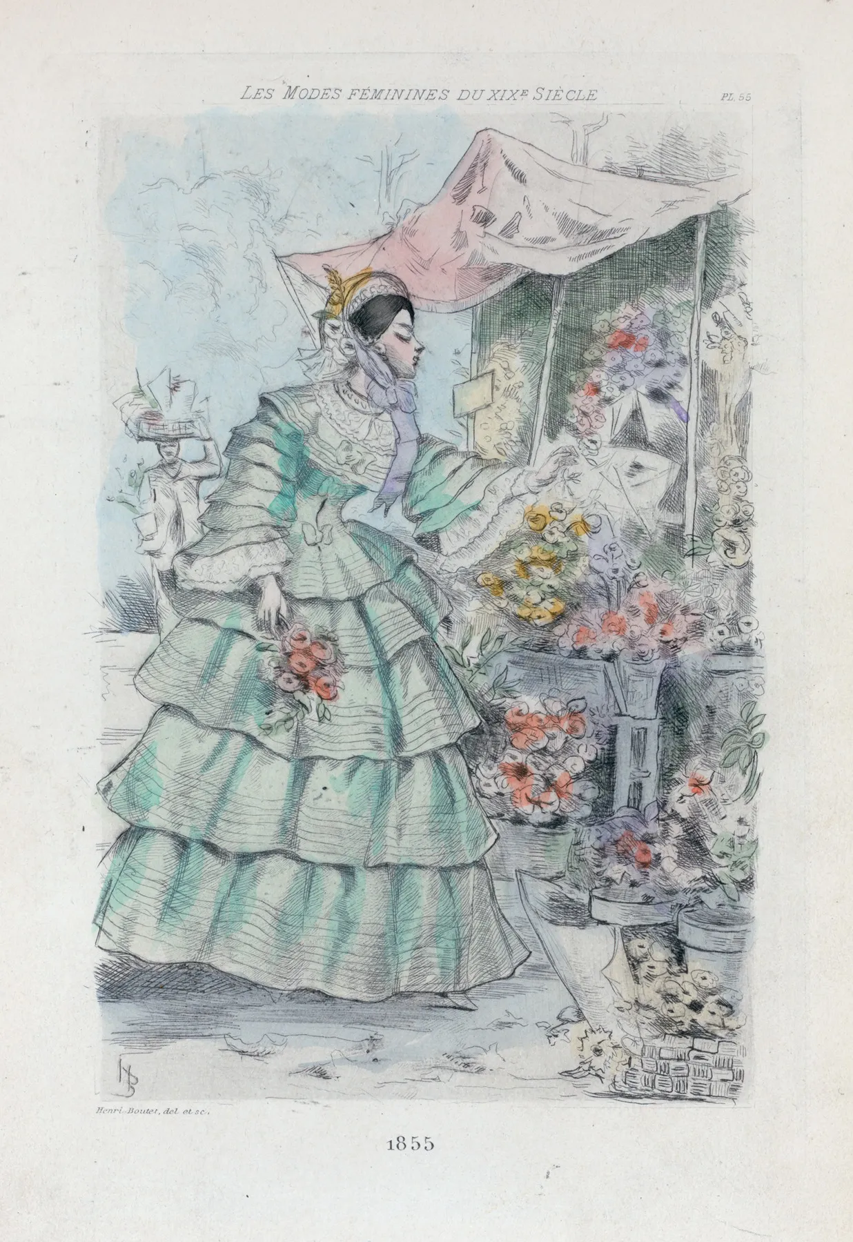 1855 Womens Fashion In Nineteenth Century Paris Wall Art by Henri Boutet - High-Resolution Digital Print