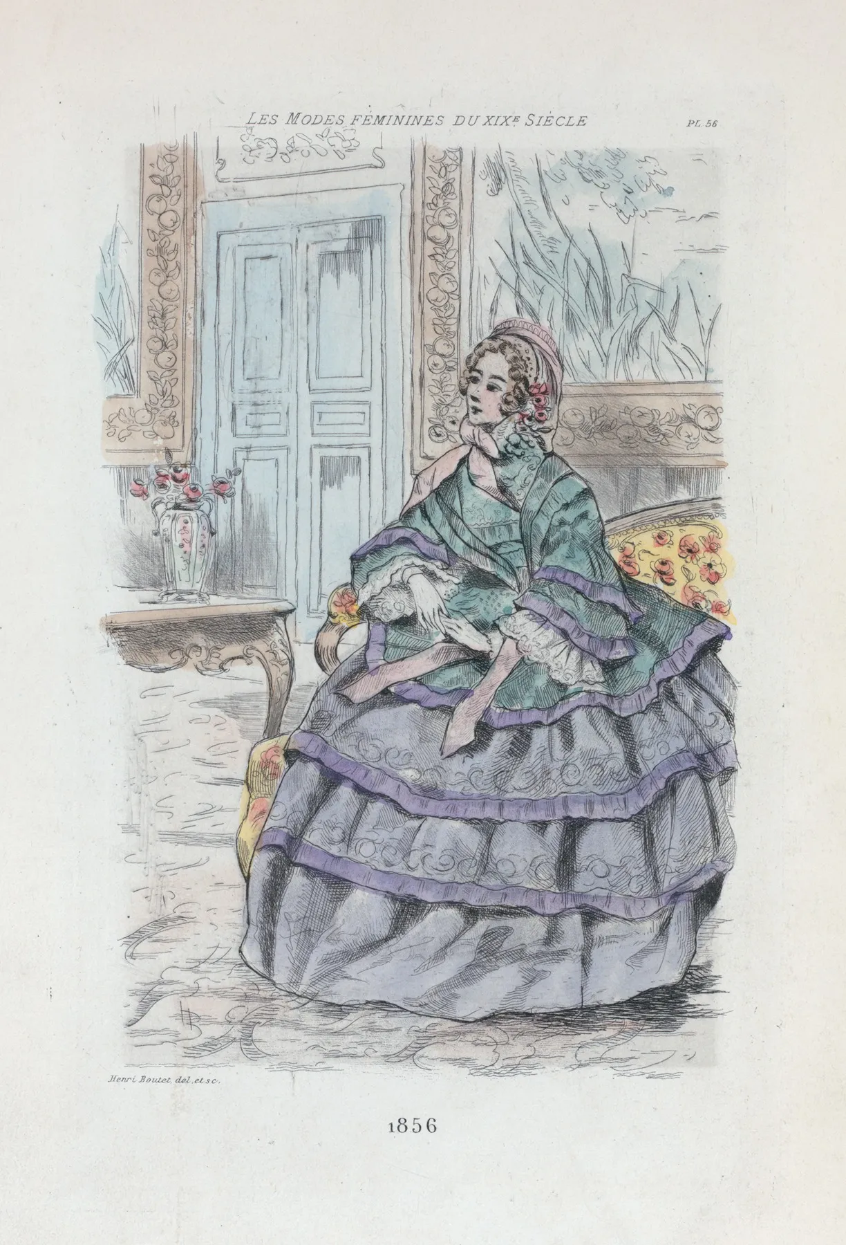 1856 Womens Fashion In Nineteenth Century Paris Wall Art by Henri Boutet - High-Resolution Digital Print