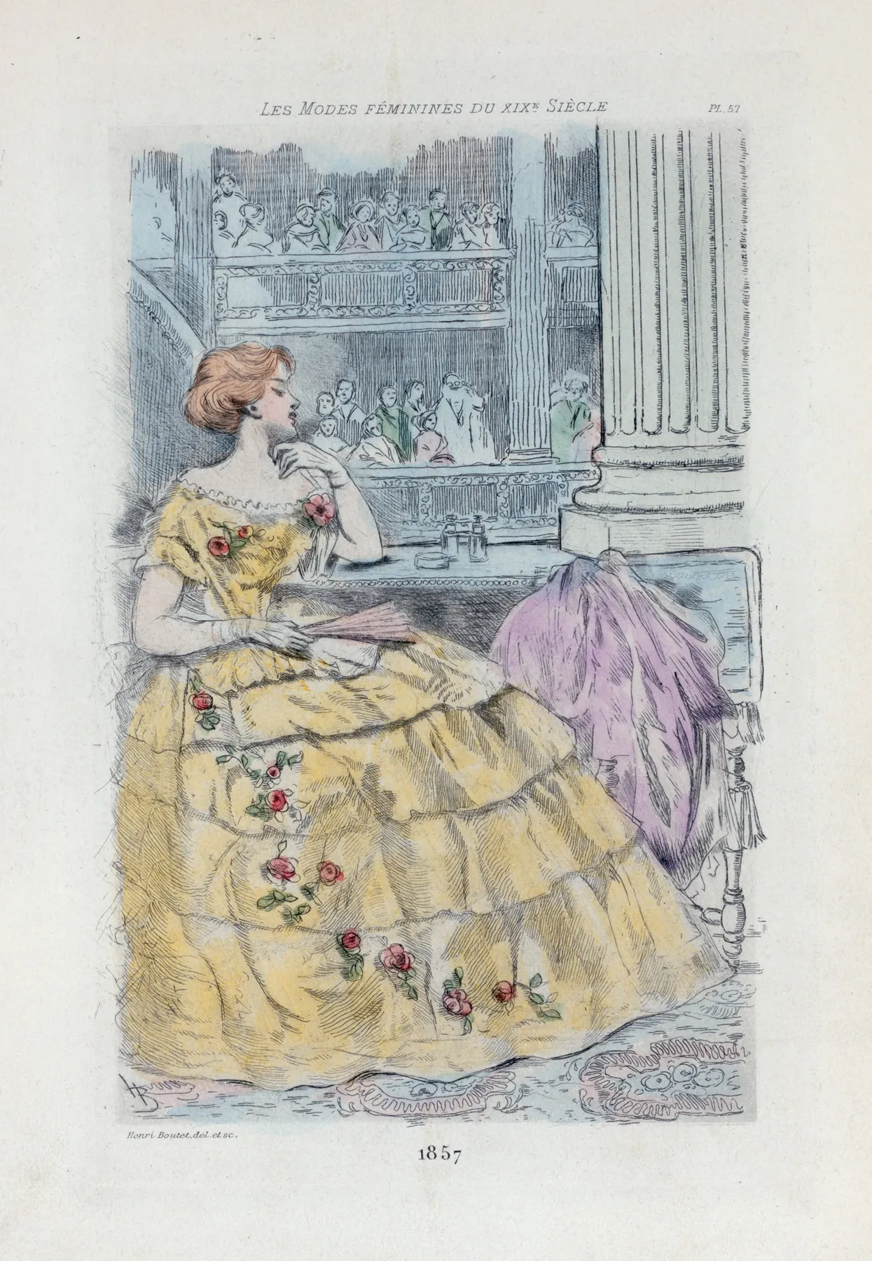 1857 Womens Fashion In Nineteenth Century Paris Wall Art by Henri Boutet - High-Resolution Digital Print