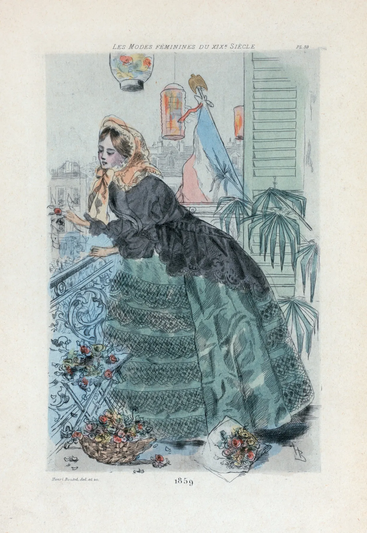 1859 Womens Fashion In Nineteenth Century Paris Wall Art by Henri Boutet - High-Resolution Digital Print