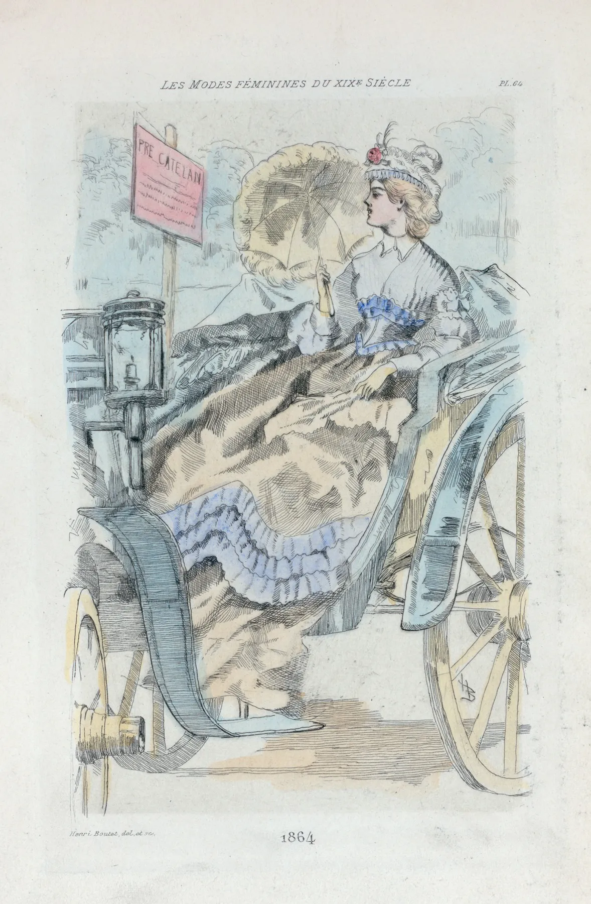 1864 Womens Fashion In Nineteenth Century Paris Wall Art by Henri Boutet - High-Resolution Digital Print