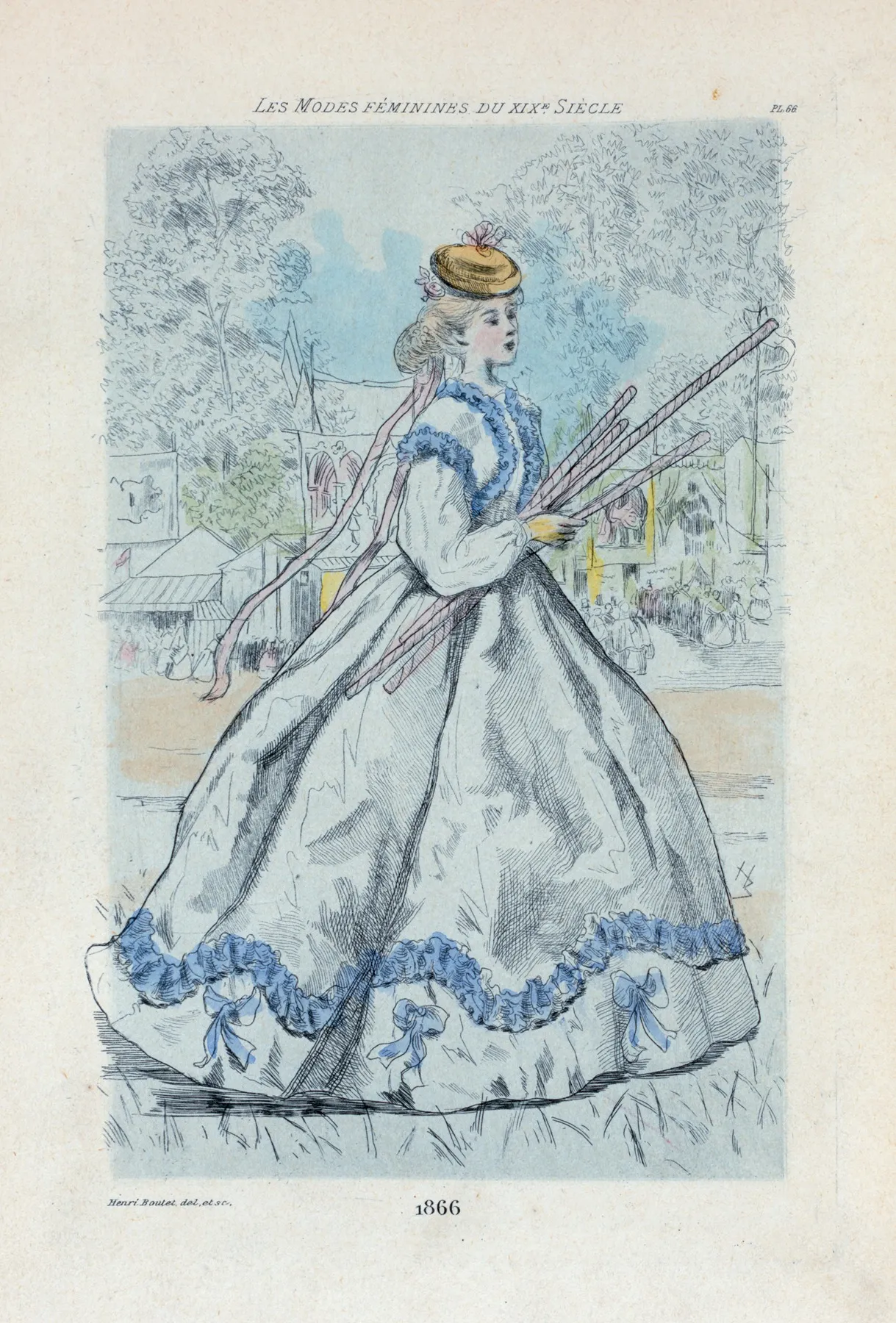 1866 Womens Fashion In Nineteenth Century Paris Wall Art by Henri Boutet - High-Resolution Digital Print