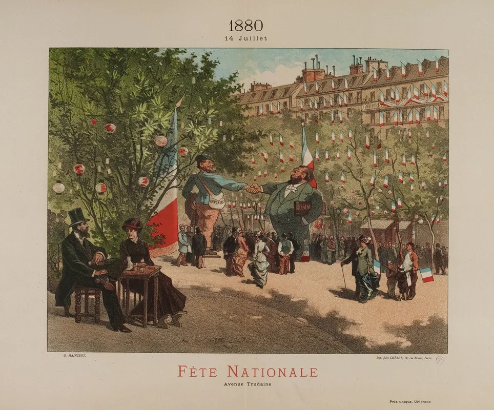 1880 14 Juillet Fete Nationale Avenue Trudaine Wall Art by Gustave Maincent - High-Resolution Digital Print