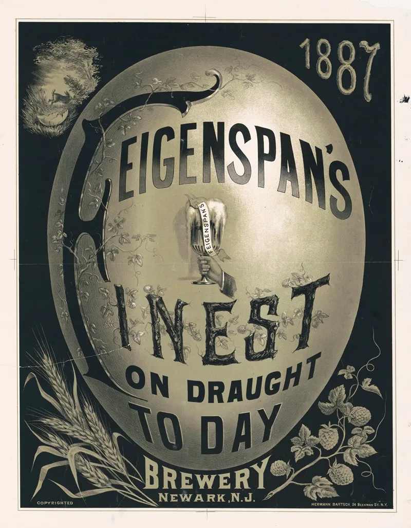 1887 Feigenspans Finest On Draught Today Wall Art by Herman Bartsch - High-Resolution Digital Print