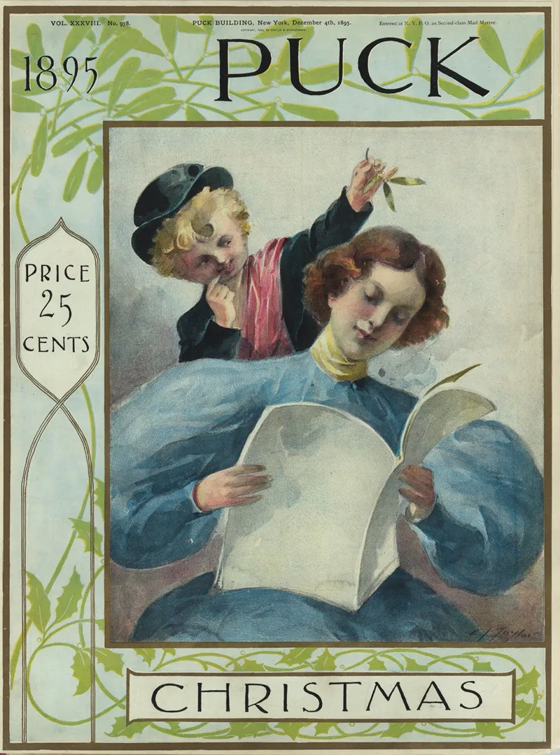 1895 Puck Christmas Wall Art by Charles Jay Taylor - High-Resolution Digital Print