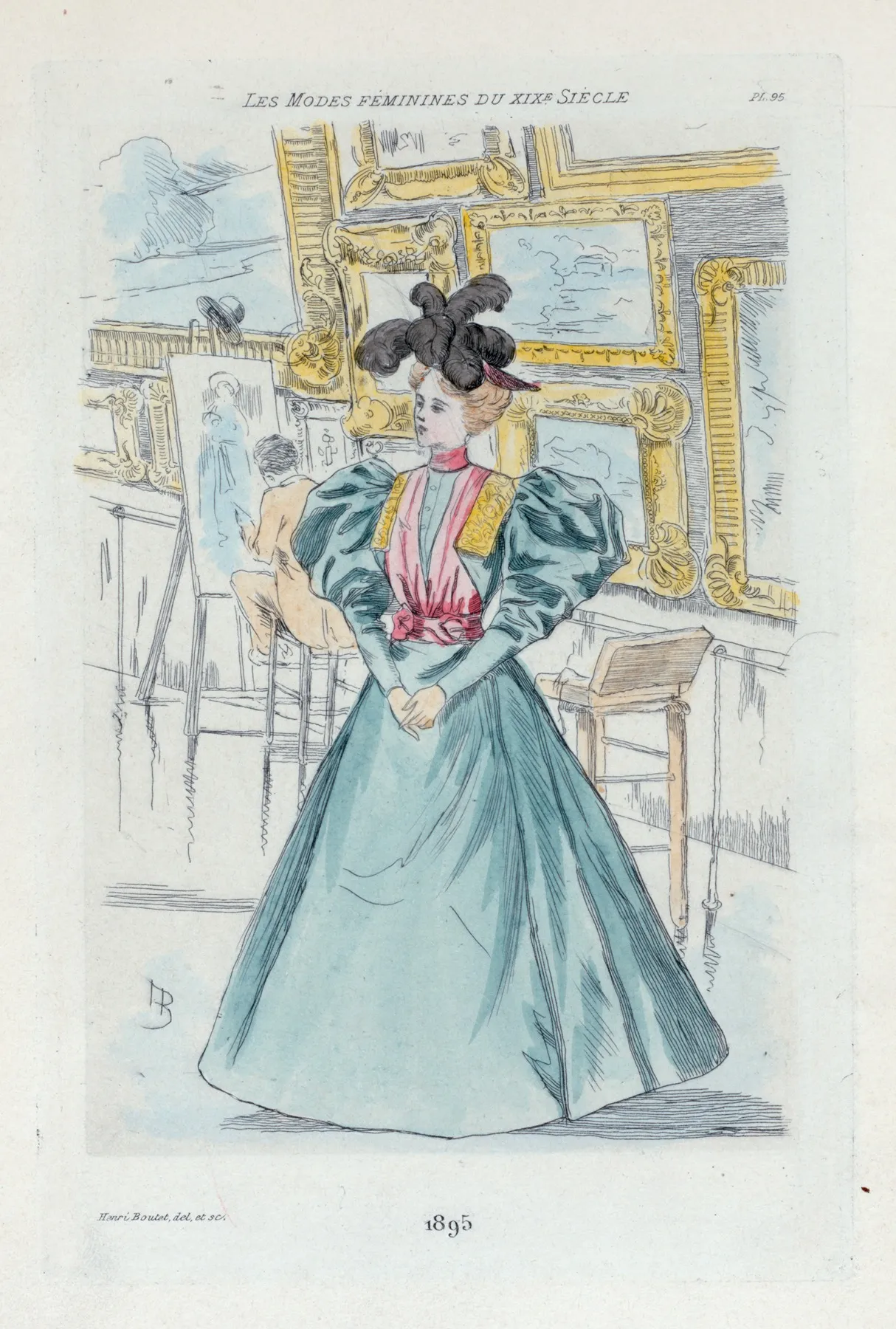 1895 Womens Fashion In Nineteenth Century Paris Wall Art by Henri Boutet - High-Resolution Digital Print