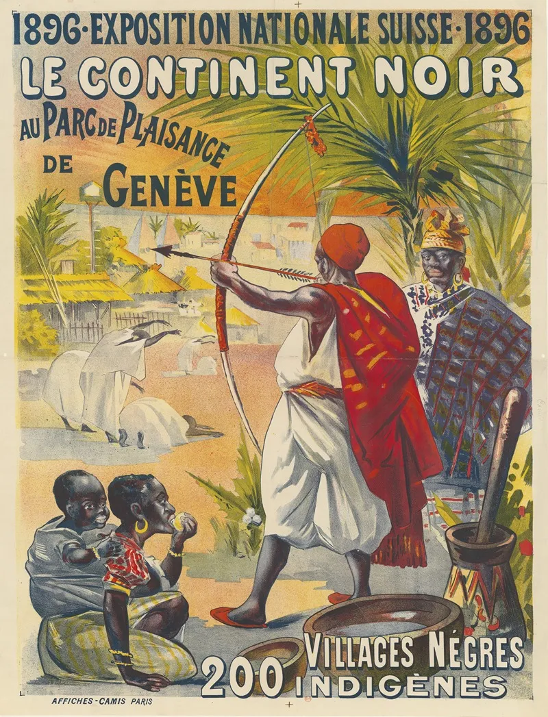 1896 Exposition Nationale Suisse 1896 Le Continent Noir Au Parc De Plaisance De Geneve Wall Art by Imp. Camis - High-Resolution Digital Print