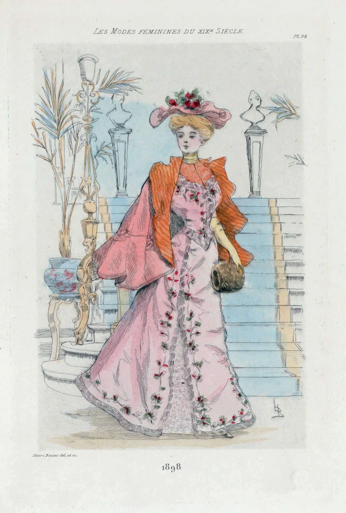 1898 Womens Fashion In Nineteenth Century Paris Wall Art by Henri Boutet - High-Resolution Digital Print