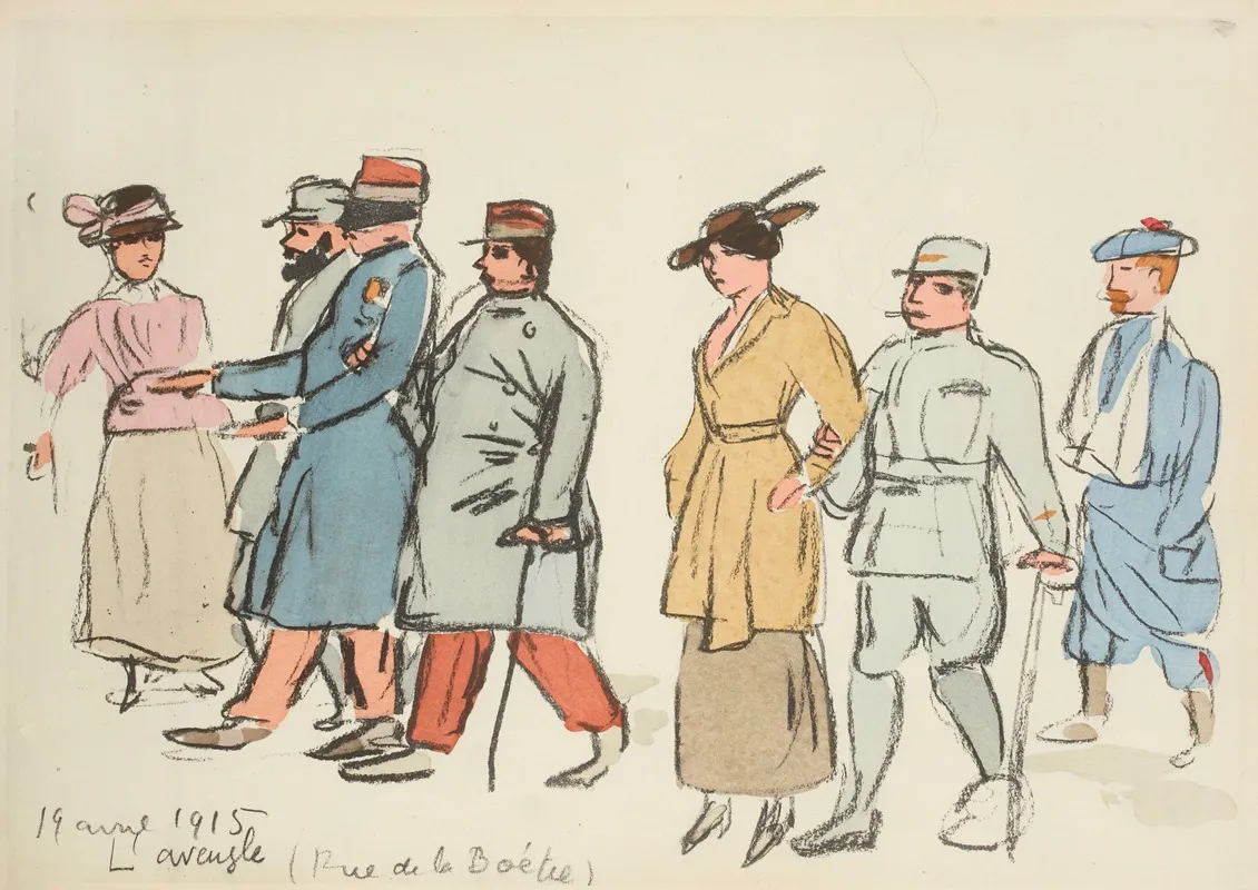 19 Avril 1915 Laveugle Rue De La Boetie Wall Art by Paul Goute - High-Resolution Digital Print