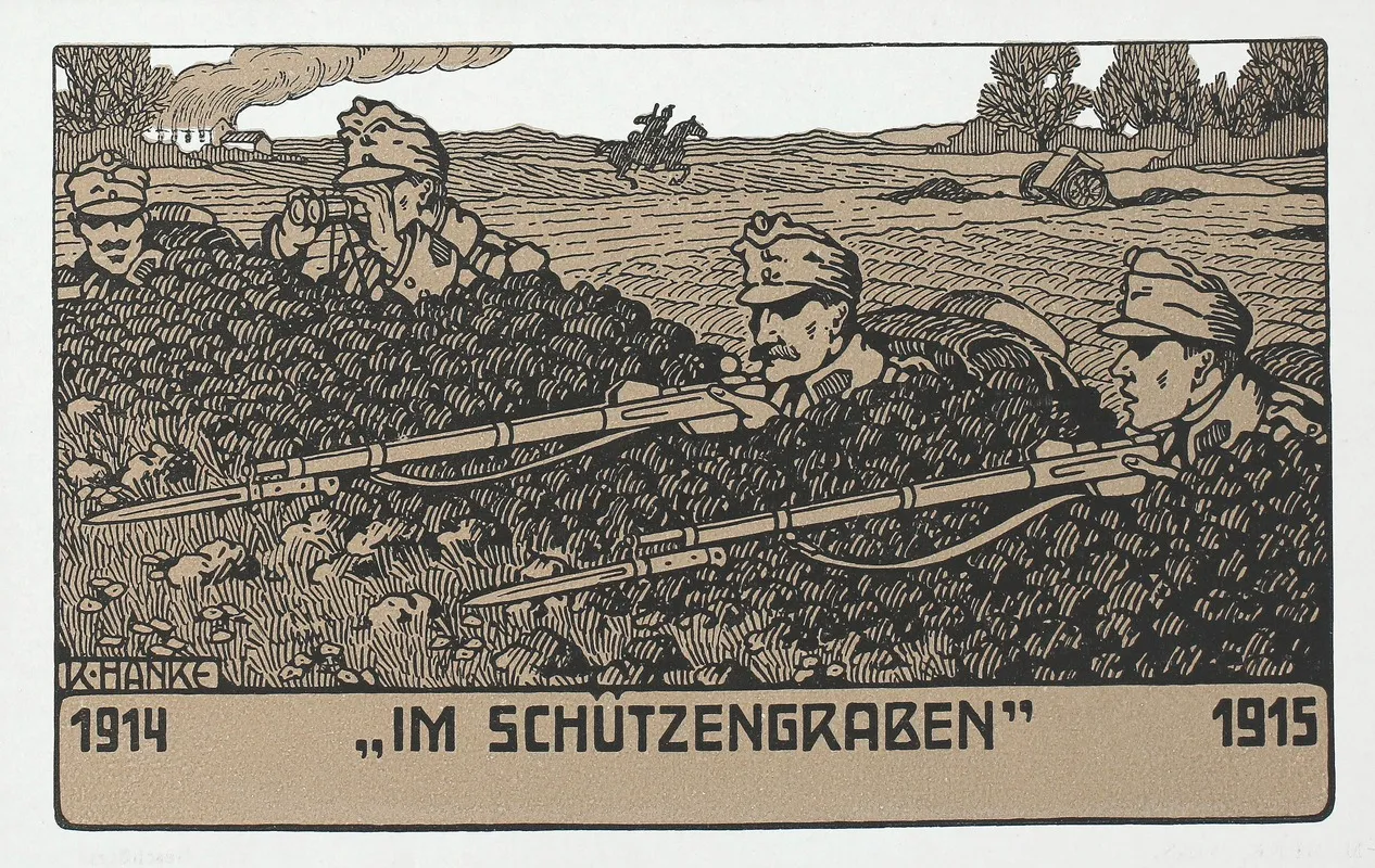 1914 Im Schutzengraben 1915 Wall Art by Rudolf Hanke - High-Resolution Digital Print