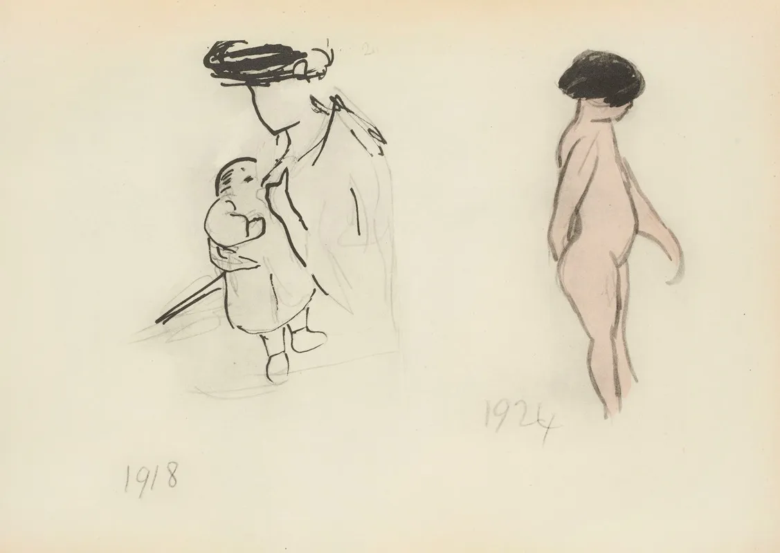 1918 Femme Allaitant 1924 Modele Nu Wall Art by Paul Goute - High-Resolution Digital Print