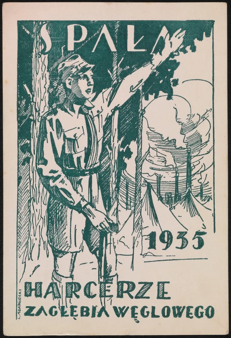 1935 Spala Harcerze Zaglebia Weglowego Wall Art by L. Adamiecki - High-Resolution Digital Print