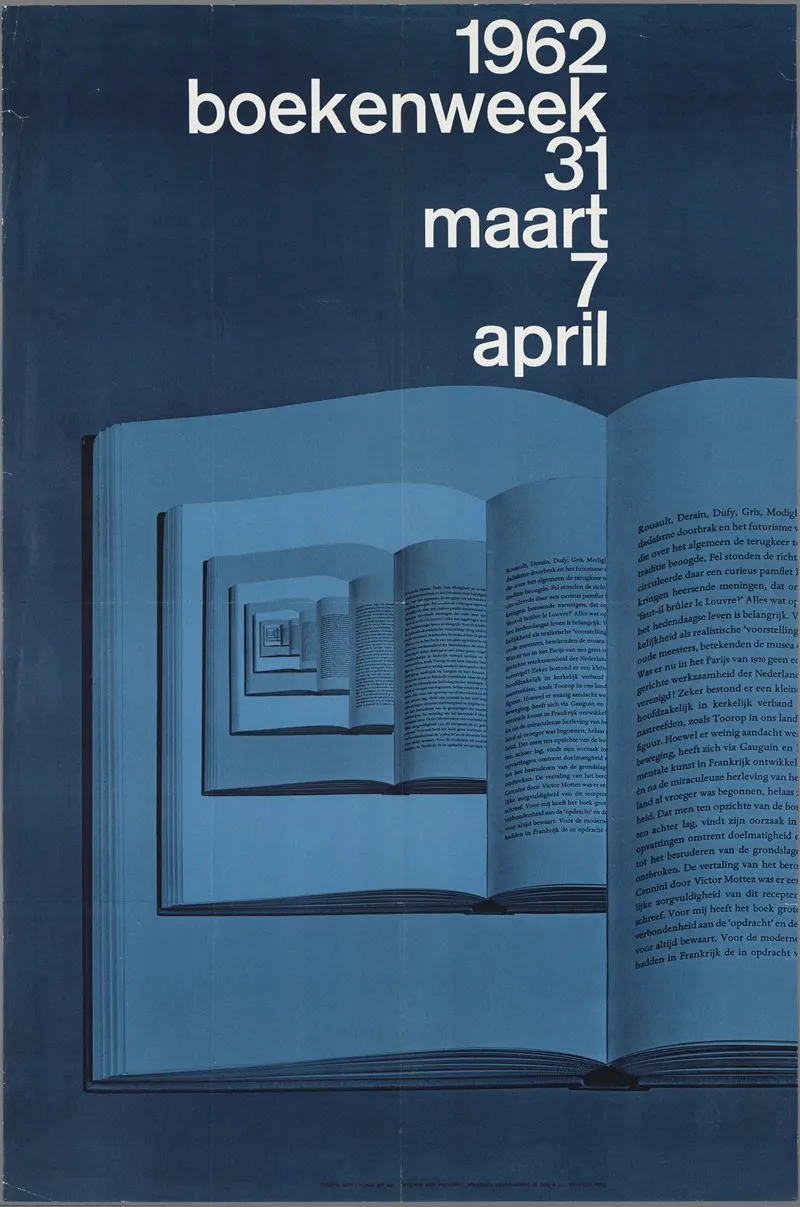 1962 Boekenweek 31 Maart 7 April Wall Art by Wim Crouwel - High-Resolution Digital Print