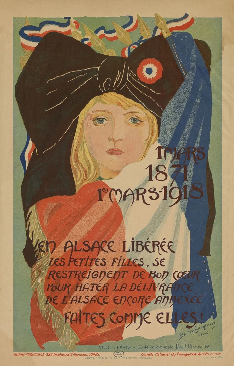 1er Mars 1871 1er Mars 1918 2 Wall Art by Béatrix Grognuz - High-Resolution Digital Print