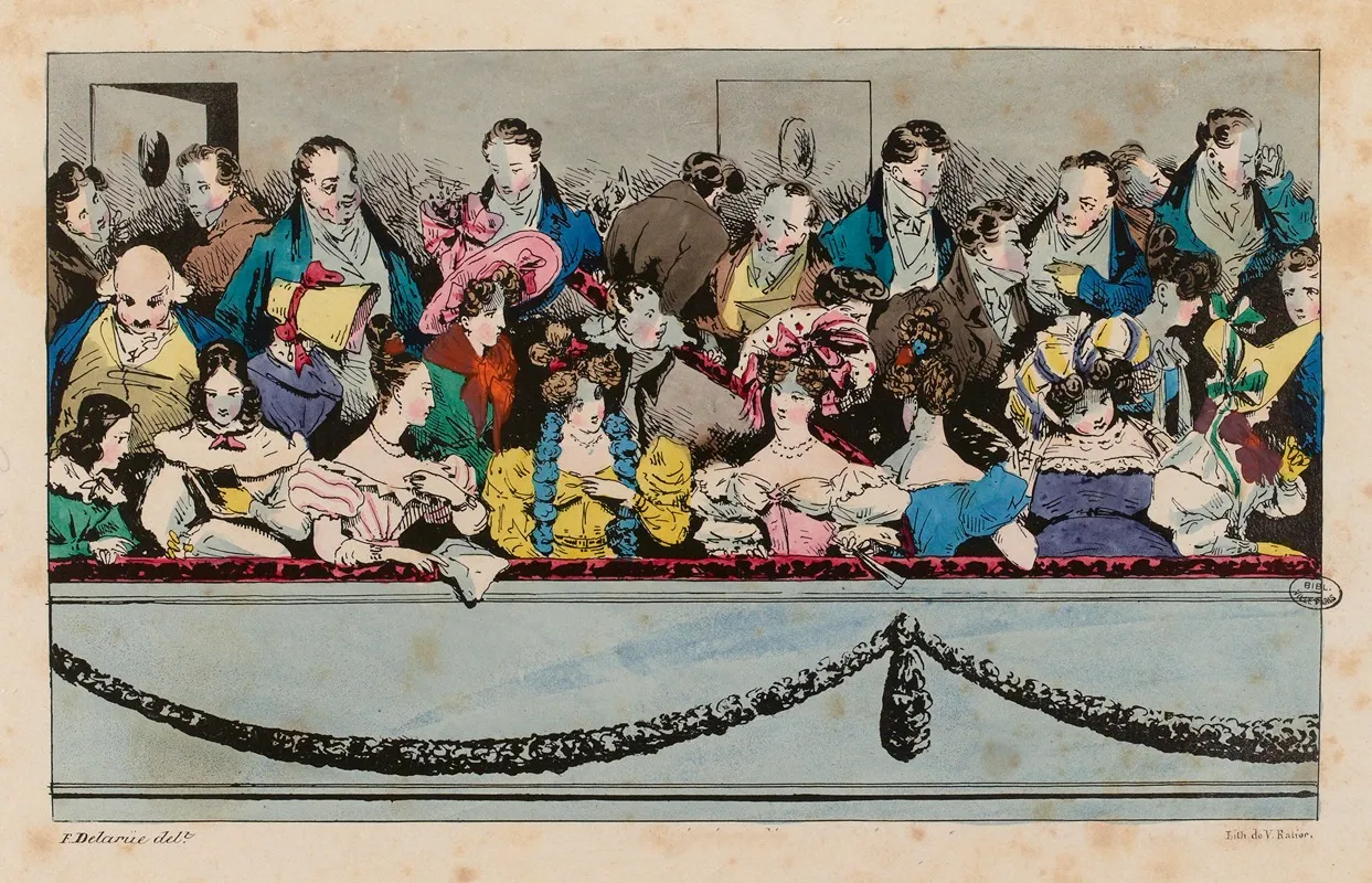1ere Loge Dun Theatre Wall Art by Félix Fortuné Delarue - High-Resolution Digital Print