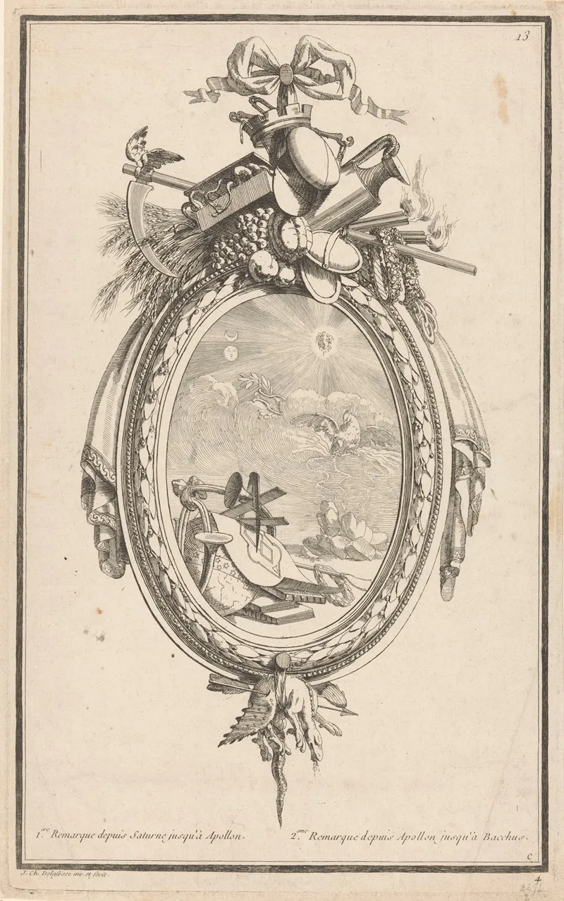 1ere Remarque Depuis Saturne Jusqua Apollon 2eme Remarque Depuis Apollon Jusqua Bacchus Wall Art by Jean-Charles Delafosse - High-Resolution Digital Print