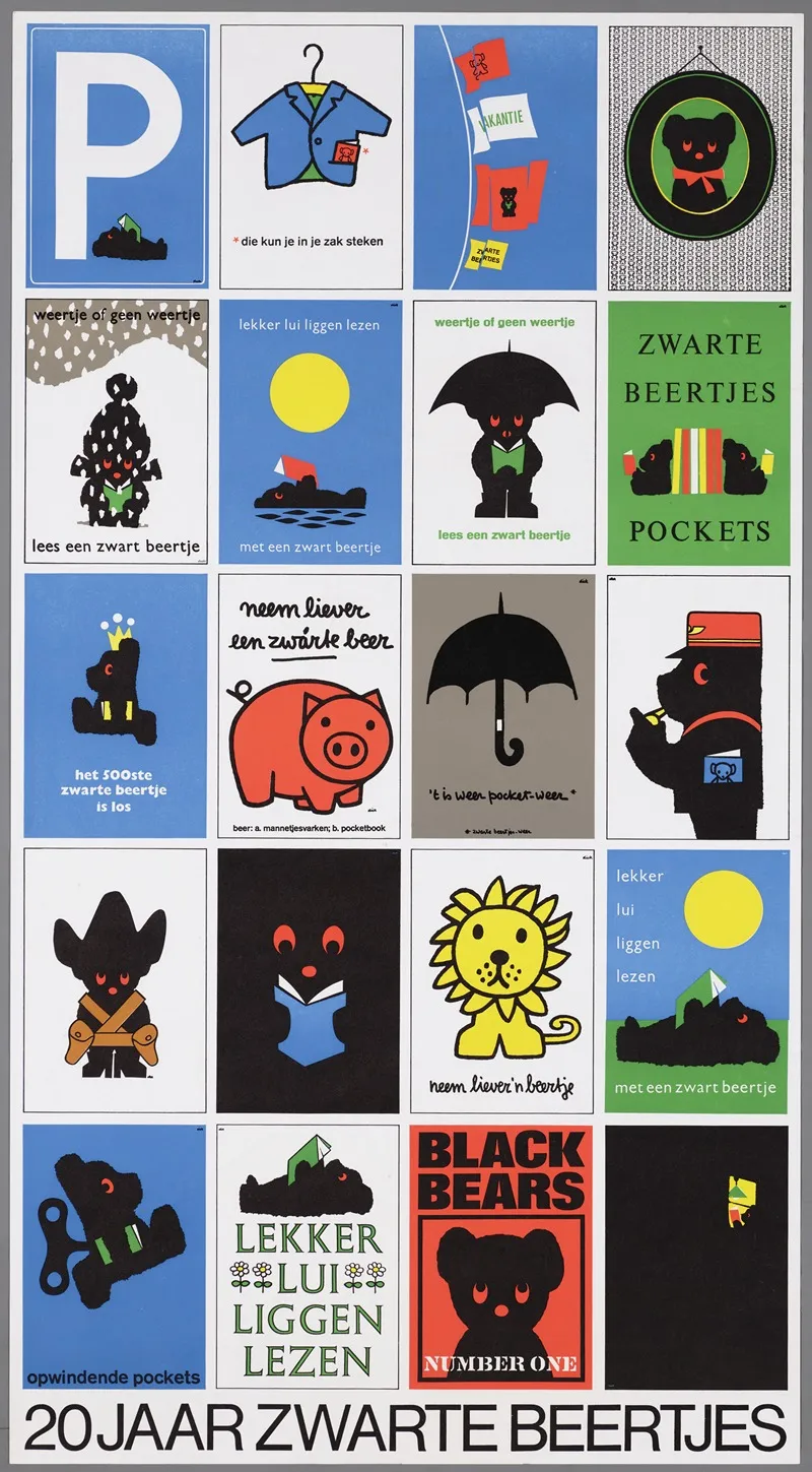 20 Jaar Zwarte Beertjes Wall Art by Dick Bruna - High-Resolution Digital Print