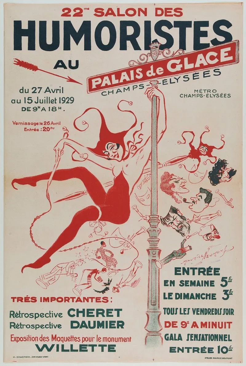 22me Salon Des Humoristes Au Palais De Glace Wall Art by Maurice Louis Henri Neumont - High-Resolution Digital Print