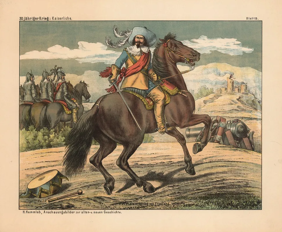 30 Jahriger Krieg Kaiserliche Wallenstein Herzog Von Friedland Wall Art by H. Hemmleb - High-Resolution Digital Print